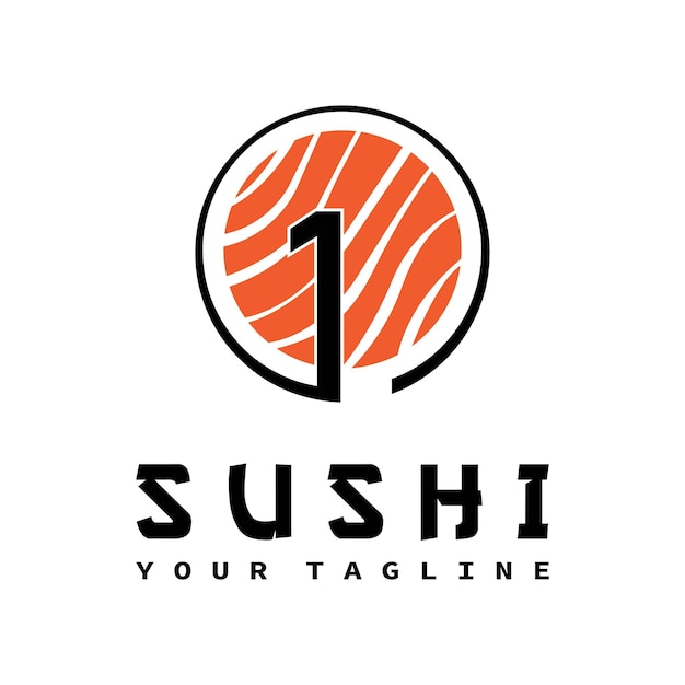 Sushi logo template vector icon for japanese food illustration design