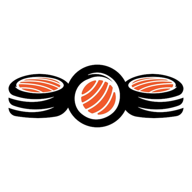 Vettore sushi logo templatevector icon style illustration bar or shop sushisalmon rollsushi e panini con bacchette bar o ristorante template logo vettoriale