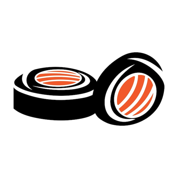 寿司ロゴtemplateVectorアイコンスタイルイラストバーまたはショップSushiSalmonRollSushiと箸バーまたはレストランのベクトルロゴテンプレートとロール