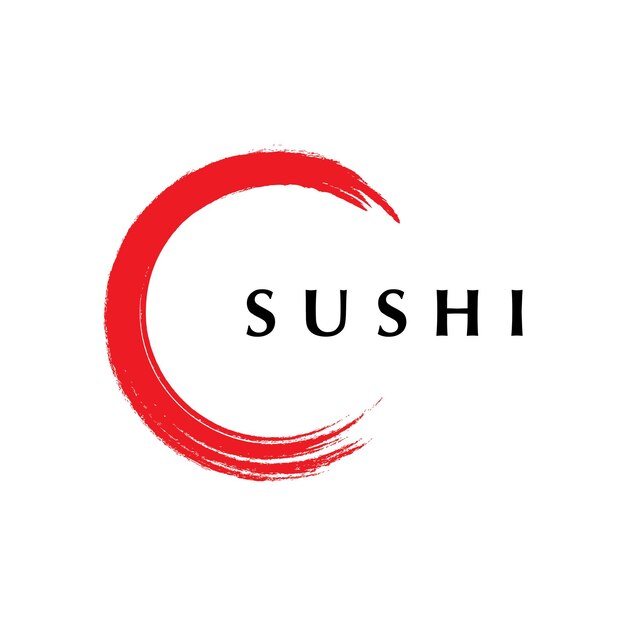 Sushi logo vector with slogan template