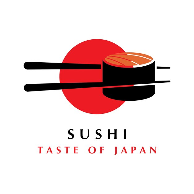 Sushi logo vector with slogan template