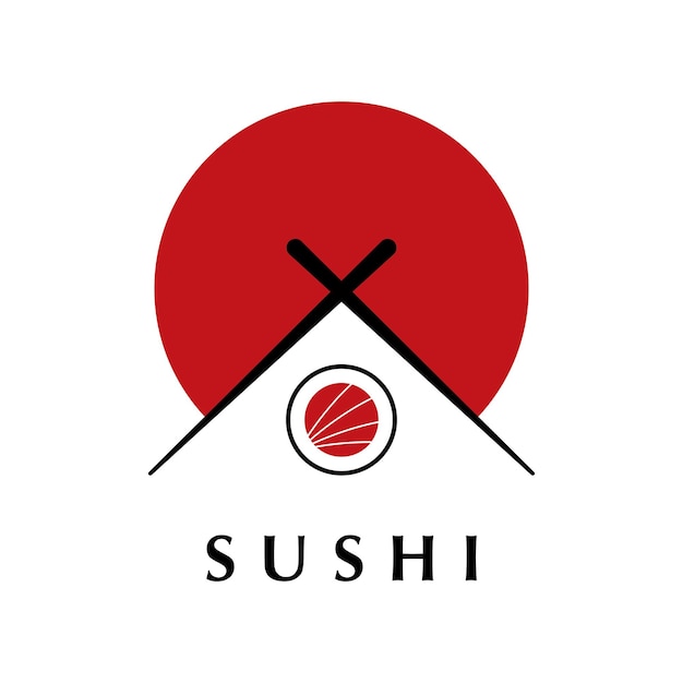 Sushi logo vector with slogan template