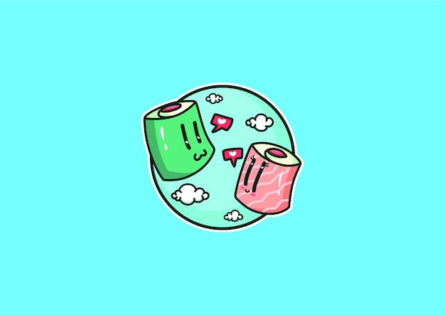 Sushi in Love Illustration