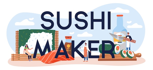 Sushi maker typografische koptekst