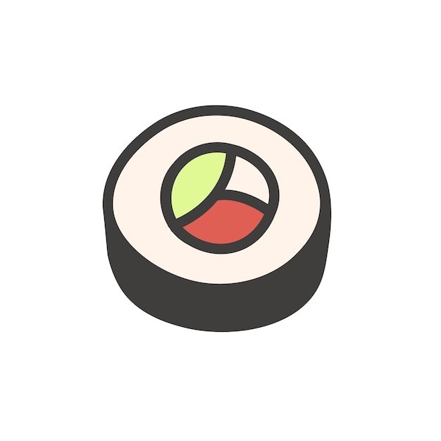 Sushi maki simple vector illustration