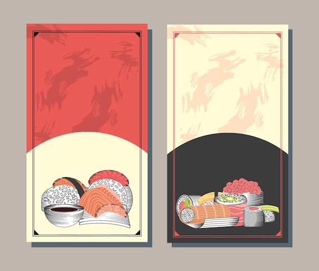 Sushi menu banners