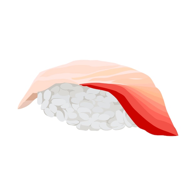 Sushi met baars hand getrokken vectorillustratie