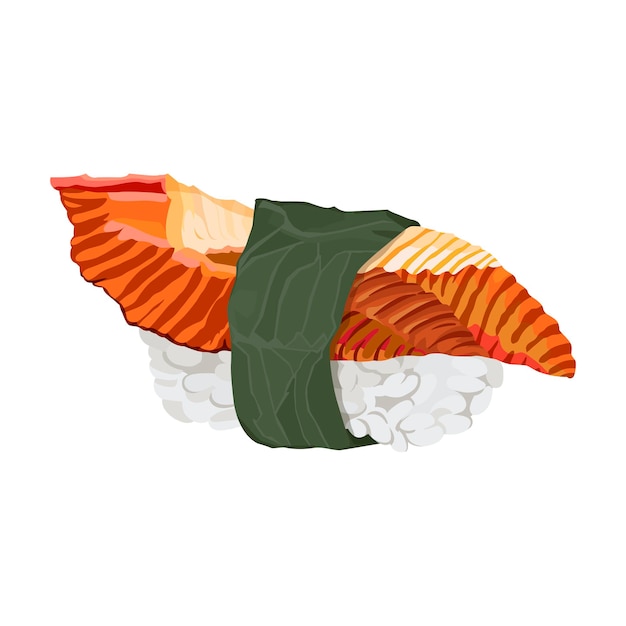 Sushi met paling hand getrokken vectorillustratie