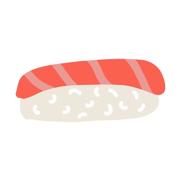 Sushi met zalm. Leuke vectorillustratie voor Aziatisch eten menu