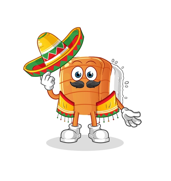 Sushi Mexicaanse cultuur en vlag. cartoon mascotte vector