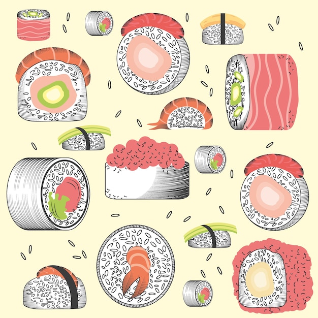 Menu nutrizionale del sushi