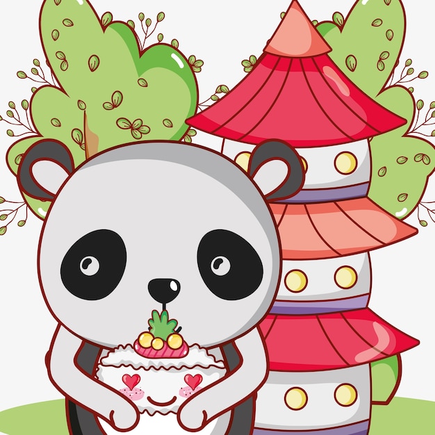 Sushi and panda kawaii