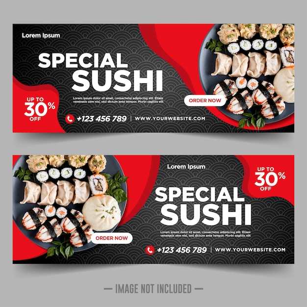 Sushi Restaurant banner ontwerpsjabloon