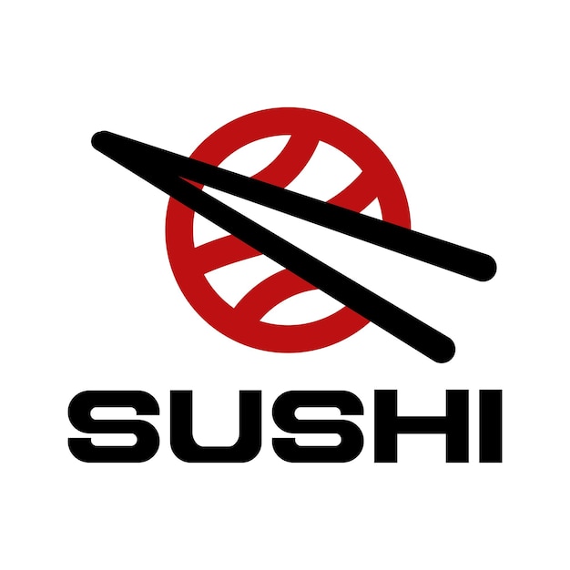 sushi restaurant flat minimalist logo design