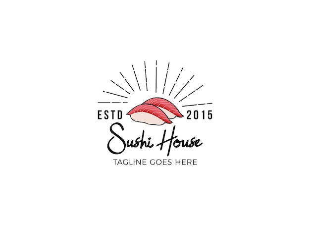 Sushi restaurant e cibo giapponese logo design