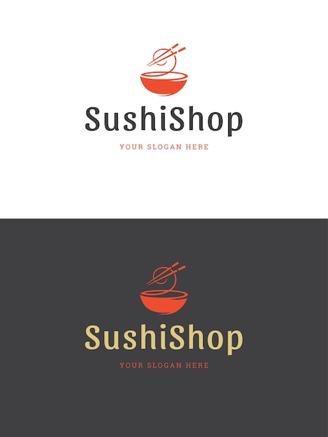 寿司レストランのロゴテンプレートイラスト