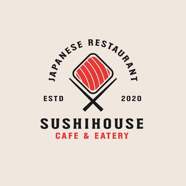 Sushi restaurant logo template