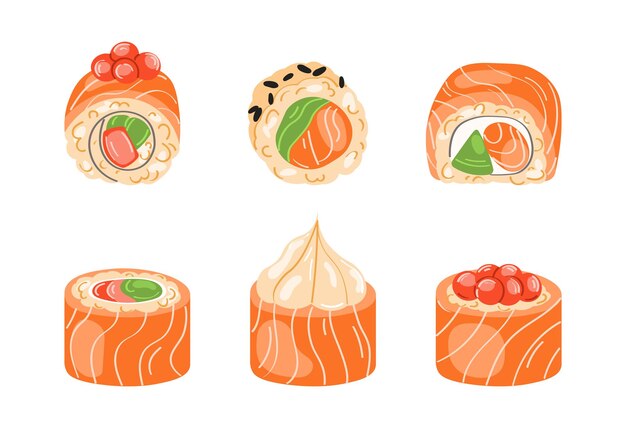 Sushi roll, Japans eten, vectorillustratie.