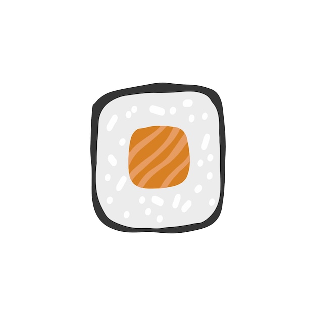 Sushi roll maki illustratie geïsoleerd op een witte achtergrond