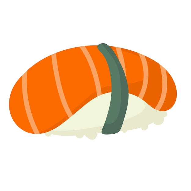 Rotolo di sushi con cibo giapponese al sesamo rotolo di sushi icona in stile cartone animato sushi isolato su sfondo bianco sushi del fumetto vettoriale disegnare a mano stile sushi cibo rollsiano