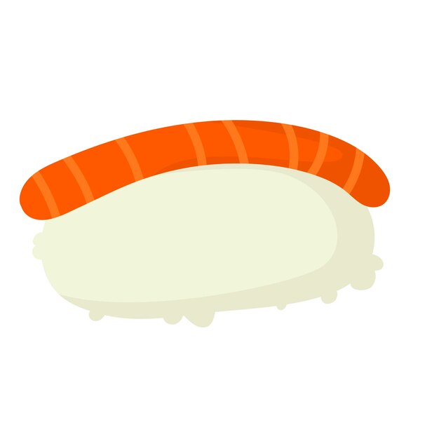 Vettore rotolo di sushi con cibo giapponese al sesamo rotolo di sushi icona in stile cartone animato sushi isolato su sfondo bianco sushi del fumetto vettoriale disegnare a mano stile sushi cibo rollsiano