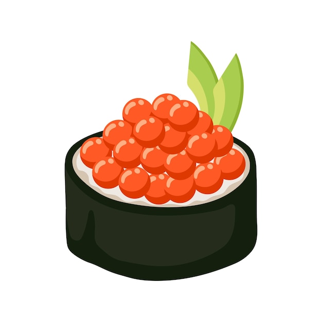 Premium Vector  Sushi salmon egg japanese asian food