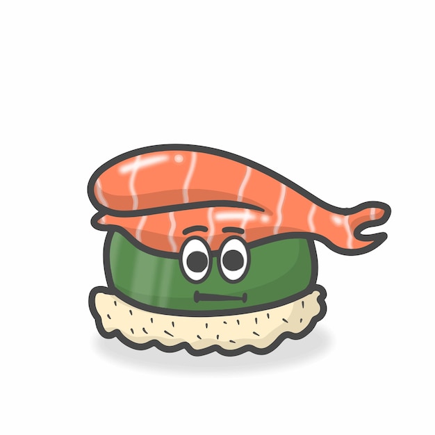 Sushi schattig karakter platte cartoon vector ontwerp illustratie