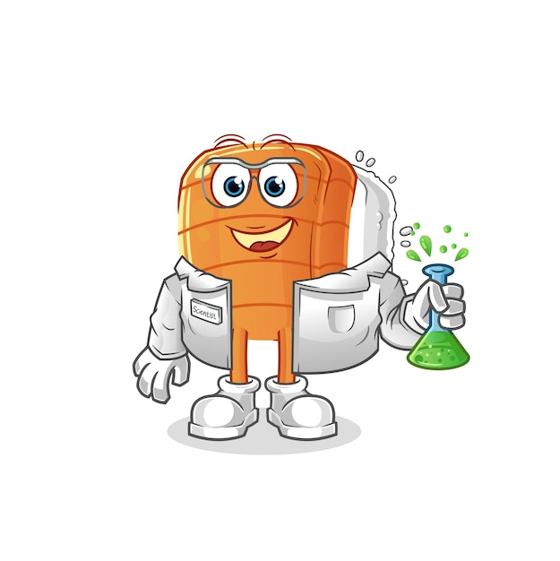 Sushi scientist character cartoon mascot vector