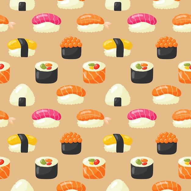 Seamless pattern di sushi