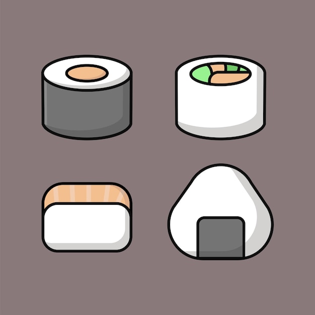 Vector sushi set bundle illustration