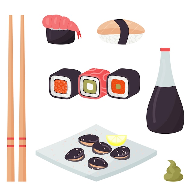 Sushi set en eetstokjes