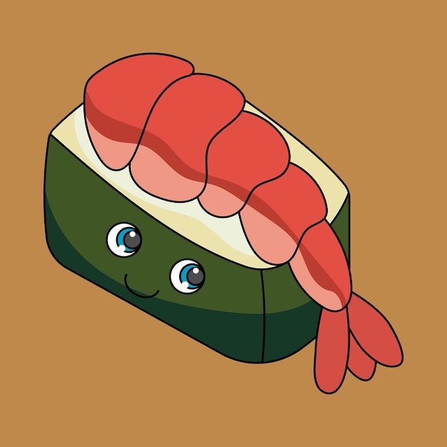 Vector sushi shrimp