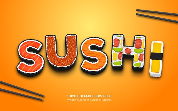 Sushi text style effect