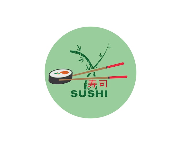 Sushi vector icon label illustration design