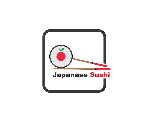 Sushi vector icon label illustration design