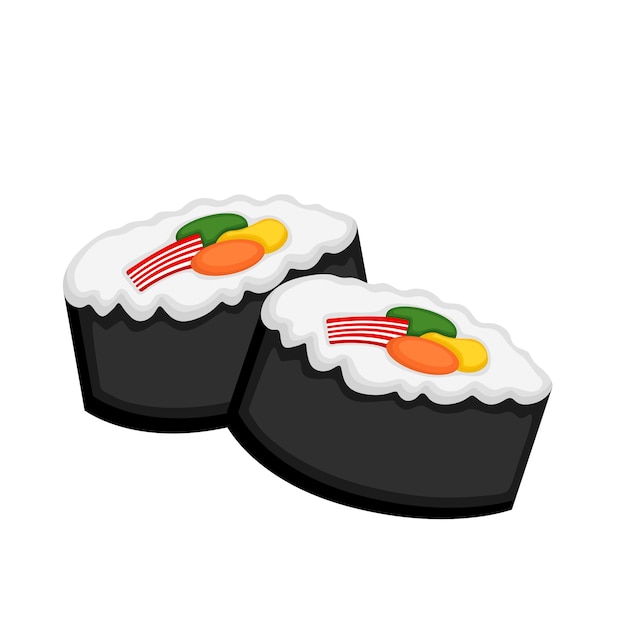 Sushi Voedsel Japanse Koreaanse Aziatische Cartoon Illustratie Vector Clipart