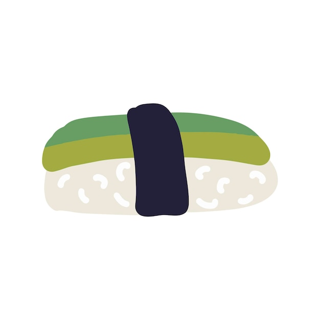 Sushi con avocado. illustrazione vettoriale carino per menu asianfood