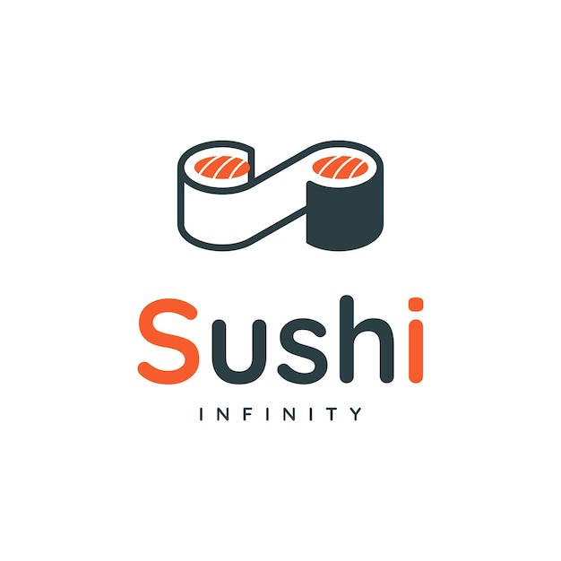 Sushi con logo di pesce salmone