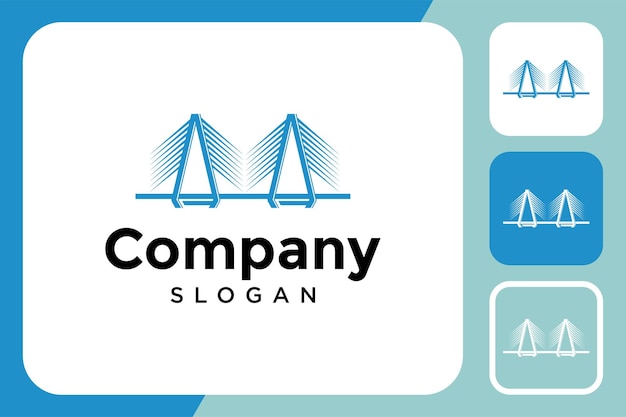 suspension bridge construction logo