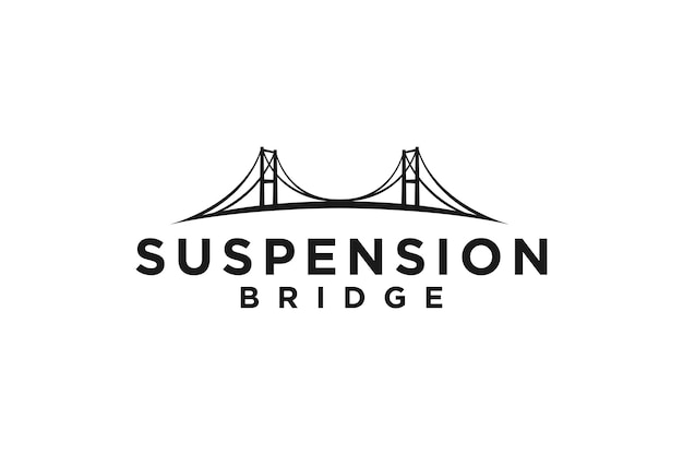 Vector suspension bridge logo silhouette golden gate building landmark san fransisco financial investment