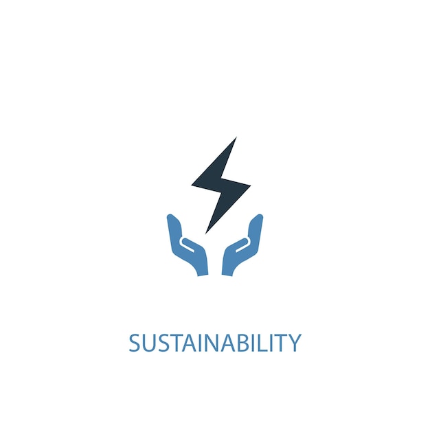 Sustainability concept 2 colored icon. Simple blue element illustration. sustainability concept symbol design. Can be used for web and mobile UI/UX