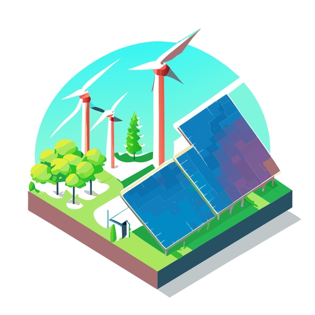 sustainability esg green energy sustainable industry vector illustration