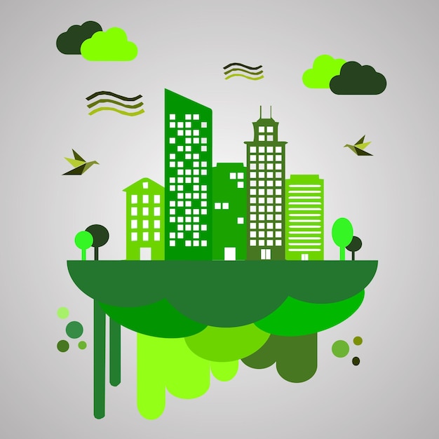 Sustainability in green eco city alternative energy and ecological conservation concept