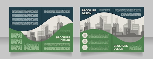 Совместный пустой дизайн брошюры по устойчивому строительству