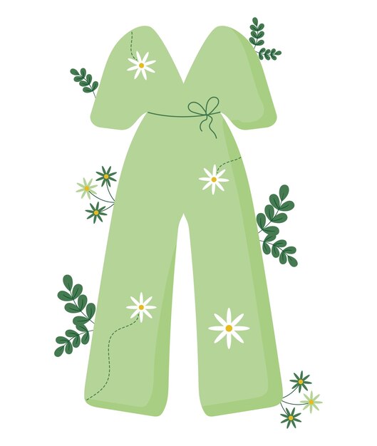 Vector sustainable dress illustration