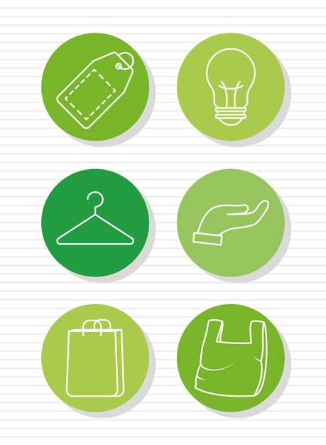 Vector sustainable and ecology icon set