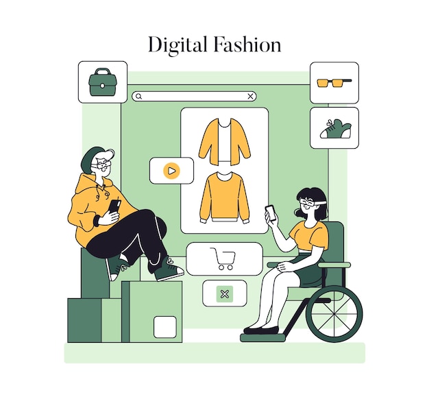 sustainable fashion concept individuals engage with digital platforms for ecofriendly apparel