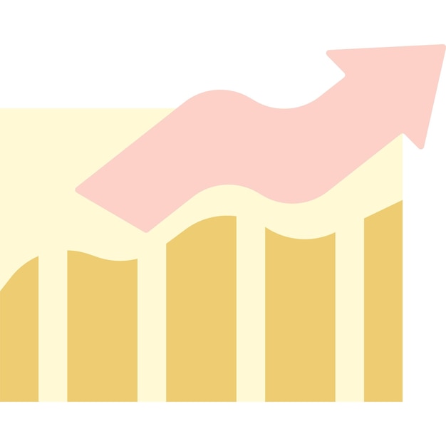 Sustainable growth icon graphic chart flat vector