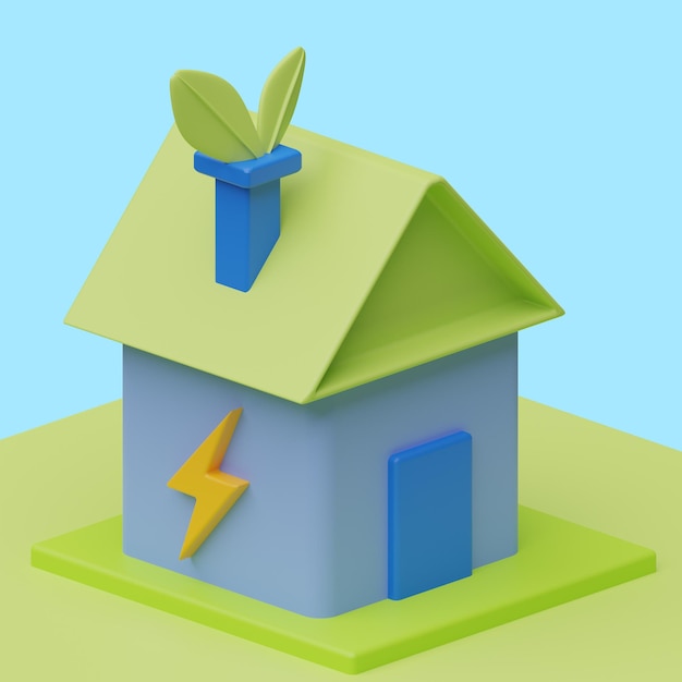 Vector sustainable home concept realistic 3d object cartoon style