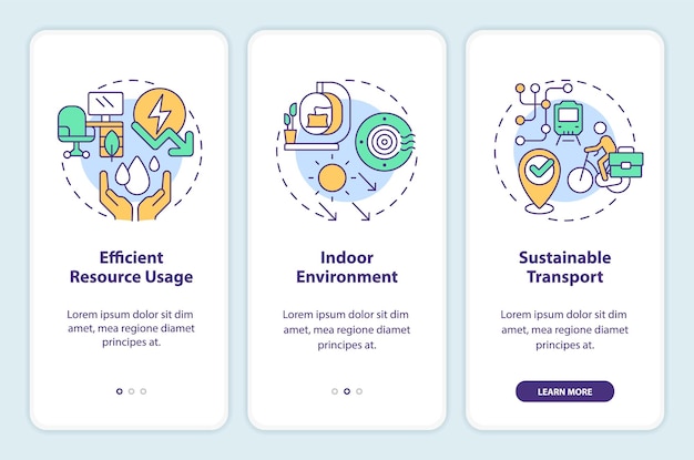 Sustainable office concept with multicolor thin line icons